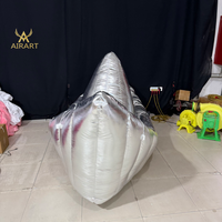Bateau gonflable de haute qualité à texture argentée métallique, facile à installer, bateau personnalisé pour fête disco spatiale