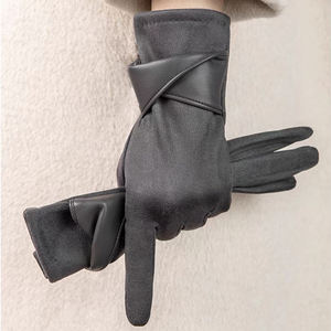 OEM Wholesale High Quality Suede <b>Gloves</b> Classical Design Windproof Fashion Warm Winter <b>Mitten</b> Full Finger for Women - Product Image 3
