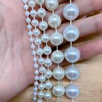 2,5 - 10mm Perlenkette Girlande Weihnachtsbaumschmuck Weiß und Gold Bastelperlenkette