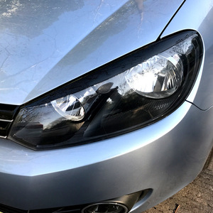 Autocollants pour sourcils de phares pour Volkswagen Golf 6 2009 2012, autocollant en vinyle noir piano, pièces de modification de style automobile - Product Image 1