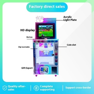 Game Room Coin Token Gift Cabinet Hanging Plush <b>Doll</b> Display Neon Lighting Factory Supplier Export Model Clip Machine - Product Image 4