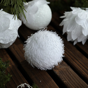 Boules de Noël incassables personnalisées avec logo, design de Noël, 8 cm, 3 pièces/boîte, boules de Noël en mousse blanches, décorations suspendues pour arbre de Noël - Product Image 4