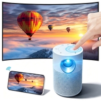 Mini Proyector Portátil Inteligente LED 720p con Android 14 OEM, Batería Integrada Recargable, Botón Táctil, WiFi6, Compatible con 4K, para Cine en Casa