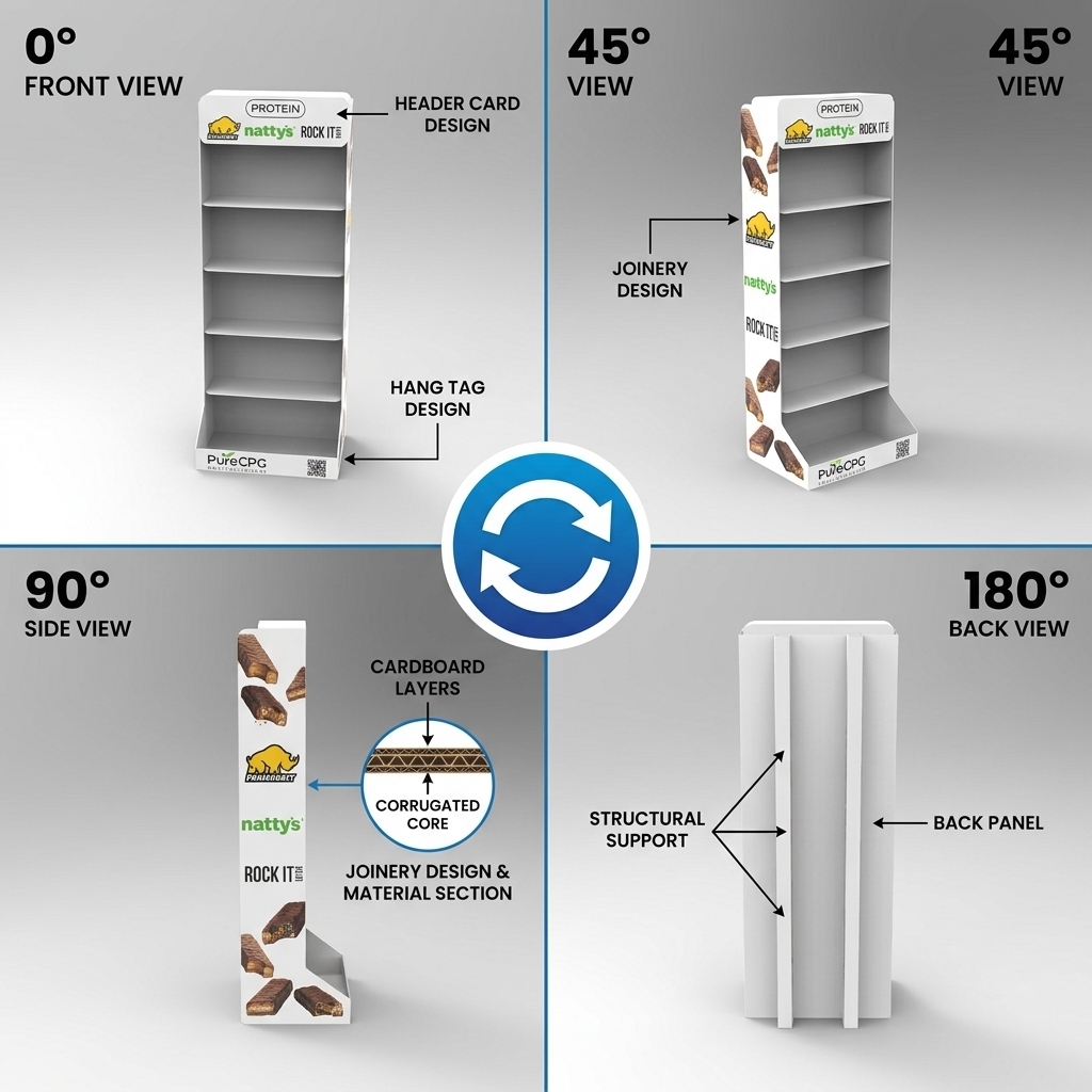 Wholesale Custom Floor Standing PVC Display Stand Healthy Food Snack Display Rack Retail Store Waterproof Display Shelf Apache — view 3