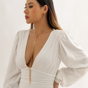2025 Women's <strong>High</strong>-<strong>End</strong> Meila Long Chain Necklace Hot Selling Alloy Personalized Niche Tassel Chain Collarbone <strong>Jewelry</strong> - Product Image 1