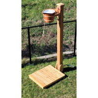 Kit de douche extérieure portable en bois de cèdre avec design moderne, cadre rectangulaire droit, garantie 1 an pour usage hôtelier