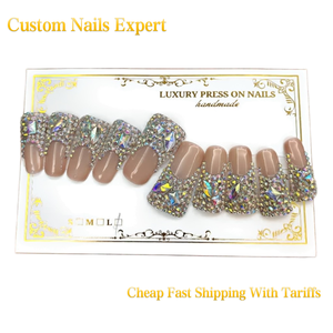 เล็บ<span class=keywords><strong>ปลอม</strong></span>ครึ่งเล็บประดับเพชรคุณภาพสูง รุ่นทันสมัย ปี 2026 ชุดเล็บอะคริลิกกดติดหรูหรา 10 ชิ้น เล็บ<span class=keywords><strong>ปลอม</strong></span>ทำมือ - Product Image 1