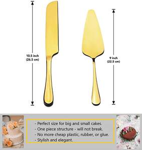 ชุดมีดและที่ตักเค้กสแตนเลสแบบเรียบง่าย เป็นมิตรกับสิ่งแวดล้อม <span class=keywords><strong>พ</strong></span>ร้อมกล่องของขวัญ ใช้กับเครื่องล้างจานได้ เหมาะสำหรับเสิร์ฟเค้กวันเกิดและงานแต่งงาน - Product Image 3