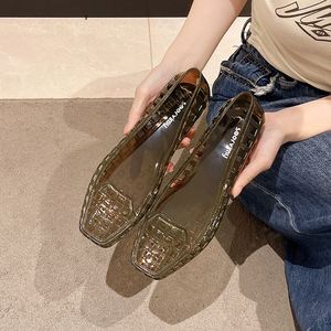 Nuevas Sandalias de Plataforma Coreanas para Mujer 2025, Zapatillas de Gelatina con Punta Cuadrada de PVC, Estilo Slip-On, Casuales de Verano para Exteriores - Product Image 2