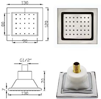 Système de douche spa thermostatique LED de luxe 16 pouces en acier inoxydable poli avec 6 jets de pluie et système anti-calcaire