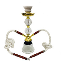 Ensemble de narguilé arabe de luxe moderne tuyaux doubles haut de gamme avec tuyau en verre acrylique givré Shisha portable avec boîte-cadeau