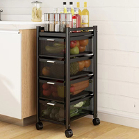 Étagère de rangement multifonctionnelle de cuisine sur pied à 4 roues, de haute qualité, pour la vente en gros