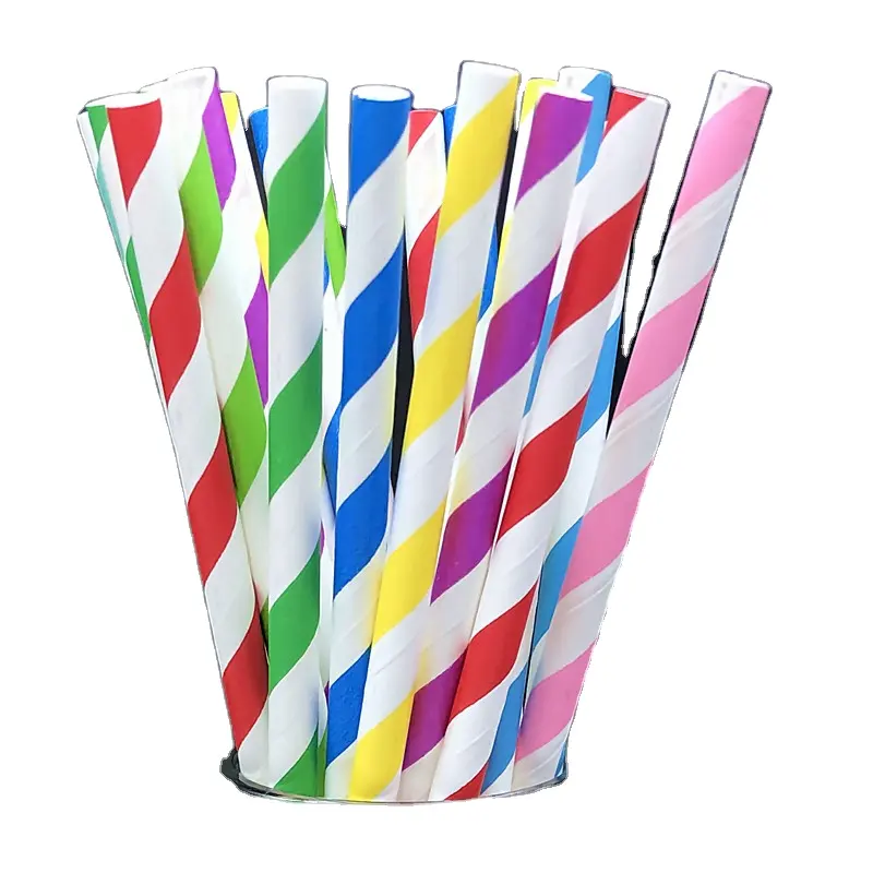 Produttore bianco arcobaleno usa e getta eco imballaggio di carta potabile avvolto bolla tè paglia