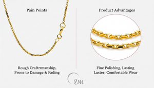 Collar de Cadenas Finas de Plata 925 con Baño de Oro de 18K de UM Jewelry, Unisex/Mujer/Hombre, para Regalos de Compromiso, Aniversario, Boda, Venta al por Mayor - Product Image 6