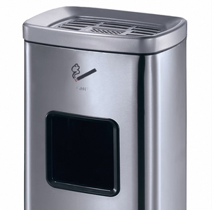 Cenicero vertical <span class=keywords><strong>de</strong></span> acero inoxidable con zona <span class=keywords><strong>de</strong></span> fumadores <span class=keywords><strong>de</strong></span> pie y cubo <span class=keywords><strong>de</strong></span> basura <span class=keywords><strong>de</strong></span> extinción <span class=keywords><strong>de</strong></span> <span class=keywords><strong>humo</strong></span> - Product Image 3