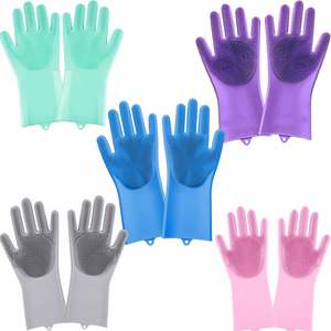 Gants de toilettage pour animaux de compagnie en gros, gants de lavage pour chiens à dents haute densité - Product Image 1