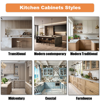 Meubles de cuisine modulaires modernes avec comptoir en verre et robinet, rangement mural pour maison, appartement, villa, salle à manger