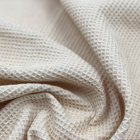 Tissu Oeko 240 g/m² en Coton Gaufré 100% Biologique pour Couverture de Bébé, Matière Textile Tissée Teinte Unie