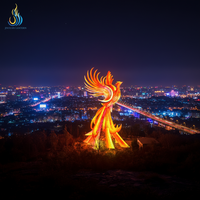 Maßgefertigte 3D-Phönix-Laterne Wasserdichte Seiden-LED-Laterne für Chinesische Festivals, Einkaufszentren und Vergnügungsparks