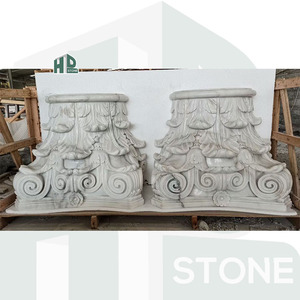 HDSTONE Hand Carving Marble Roman Pillars Natural Stone <strong>Column</strong> <strong>Base</strong> for Sale for Construction Project - Product Image 5