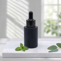 Flacons compte-gouttes cylindriques en verre ambré de 20-120 ml, sérigraphiés, rechargeables, gradués, pour sérum cosmétique et soins de la peau