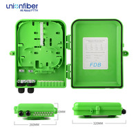 Caja de Distribución de Fibra Óptica FAT de 16 Puertos con Divisor, Terminal de Acceso de Fibra 1X16, Color Negro y Verde, Caja FAT 1:16