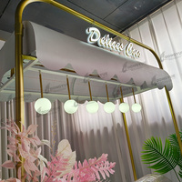 Chariot à bonbons en métal détachable personnalisé, chariot alimentaire mobile, chariot à charcuterie avec logo LED