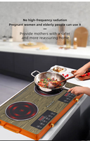 Cuisinière à induction infrarouge multifonctionnelle Cuisinière électrique en céramique à deux brûleurs Table de cuisson à induction