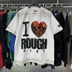 เสื้อยืดแขนสั้นทรงหลวมสไตล์วินเทจ ยี่ห้อดัง คุณภาพสูง เนื้อผ้าหนา ทนทาน ลุคเท่ห์  ตกแต่งเพชร  สำหรับผู้ชาย - Product Image 6