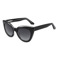 Vente en gros de lunettes de soleil rétro européennes et américaines œil de chat Lunettes de soleil à grand cadre Lunettes de soleil UV400 TAC Lentilles Acétate Personnalité tendance