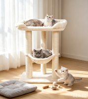 Grand Arbre à Chat Classique Écologique pour Intérieur, Jouets pour Chat en Carton, Griffoir Durable, Lit-Plateforme Doux en Carton
