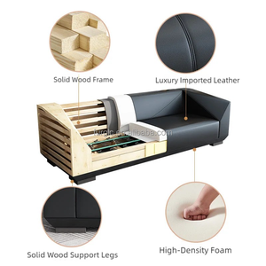 أريكة مكتبية حديثة على شكل الماس بمقاعد 1+2+3، أريكة جلدية للمكتب بتصميم عصري، طقم أرائك للاستخدام المكتبي - Product Image 6