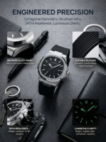 Nouvelle montre à quartz de luxe pour homme, boîtier carré en alliage, bracelet en silicone, étanche, simple, tendance, lumineuse, avec date