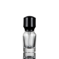 Flacon en verre cosmétique transparent de haute qualité de 15 ml, 30 ml, 50 ml avec bouchon pompe à lotion noir brillant, emballage cosmétique