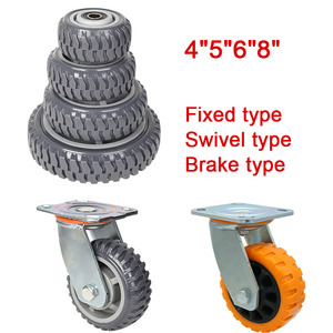 4 5 6 8-Zoll-Rollen und Räder Industrie rollen rad Hochleistungs-PU-Nachlauf mit oberer Bremse - Product Image 2