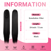 Queue de cheval synthétique en fibre Kanekalon Futura résistante à la chaleur, avec cordon de serrage, pour femmes, vente en gros