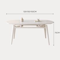 Ensemble de table et chaises de salle à manger rondes en bois massif, extensibles et pliantes, style moderne et luxueux, 4 à 8 places, utilisation hôtelière, couleur crème, mobilier de salle à manger