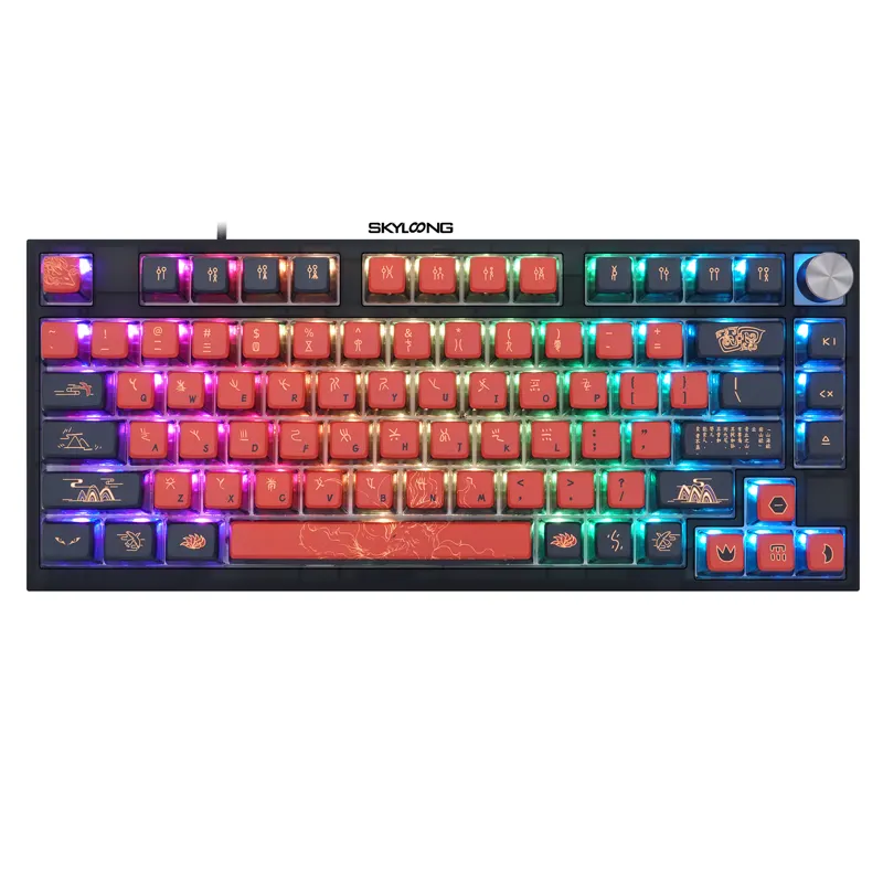 Sky loong Jiuwei Retro Layout 75% 98% RGB Backlist Gateron Pro 3.0 Wireless Gaming Tastatur mechanisch für Hersteller