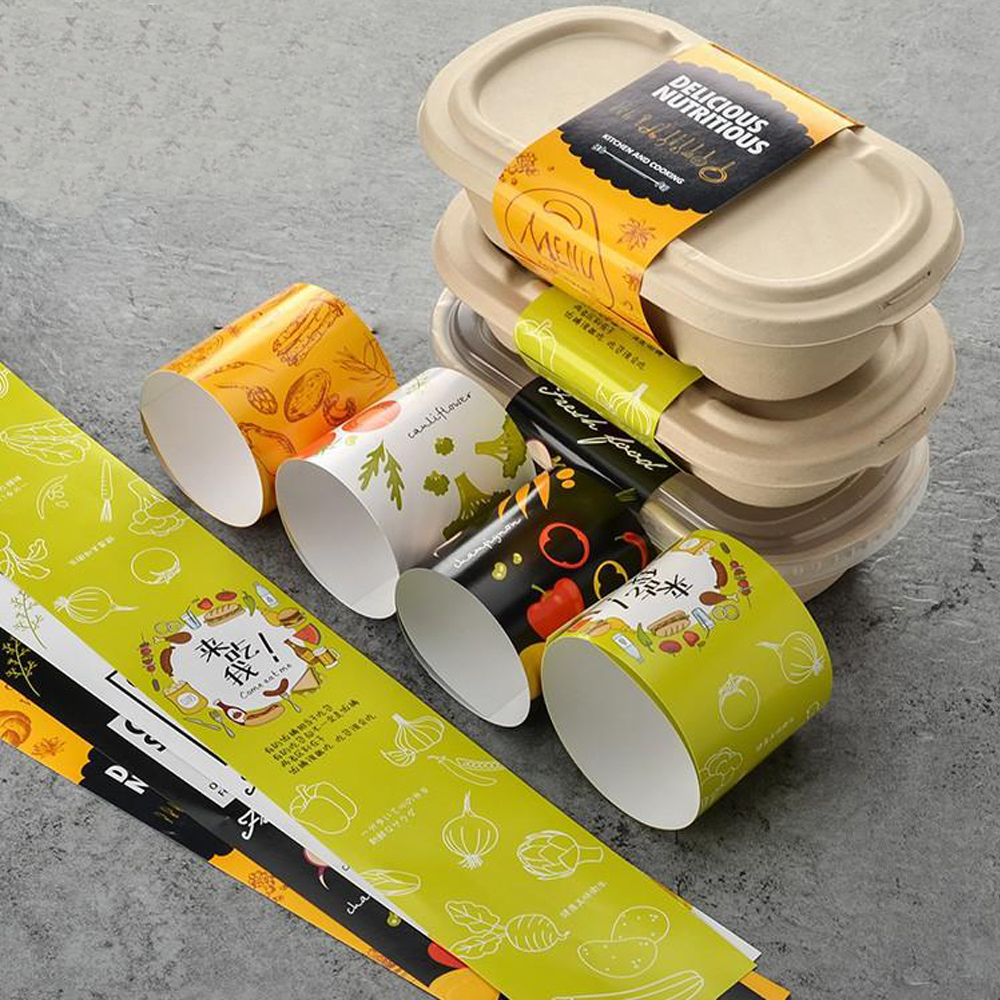 Wholesale Customized Printing Waterproof Vinyl Food Delivery Waist Seal Sticker Label for Packaging Box and Bag