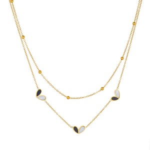 Heart-Shaped Pendant Chain Stacked Double Layer Gold Plated Jewelry <b>Set</b> For Women Gift - Product Image 5