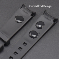 Bracelet de montre en caoutchouc de silicone de haute qualité, bracelet de montre 20 mm 21 mm 22 mm pour Rolex Black Green Water Ghost Series