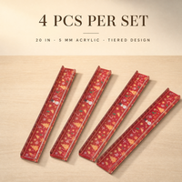 Ensemble de 4 supports et poussoirs de Mahjong de Noël, porte-pièces en acrylique 2-en-1, 20 pouces, épaisseur 5 mm, accessoires de Mahjong pour les fêtes de Noël