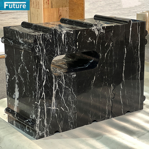 โต๊ะหินอ่อน marqulina สีดำเคลื่อนย้ายได้มีฐานต่ำสำหรับเฟอร์นิเจอร์ห้องรับแขกวิลล่าดีไซน์ทันสมัยหรูหรา - Product Image 3