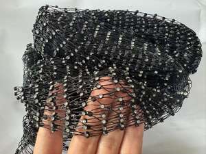 Fileli Kristal Boncuklu Gelin Yüz Maskesi Başlığı Vintage Blingbling Saç Filesi Düğünler İçin Beyaz Başörtüsü - Product Image 5