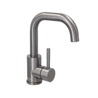 Robinet mélangeur de lavabo de salle de bain en acier inoxydable de luxe à levier unique