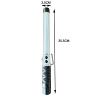 Bâton de signalisation LED haute intensité sonore de 35,5 cm avec sifflet, bâton de sécurité pour contrôle de la circulation, bâton lumineux magnétique d'avertissement