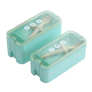 800ML Contenitore di Alimento Commercio All'ingrosso di Rettangolo di Plastica Bento <span class=keywords><strong>Box</strong></span> Coreano <span class=keywords><strong>2</strong></span> Strati Scatola di Pranzo Per I Bambini - Product Image 1