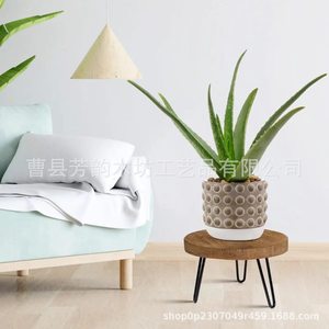 Solid Wood Flower Pot Shelf Round Wooden <b>Stool</b> Succulent Planter Decorative Base <b>Bathroom</b> Storage Minimalist Design - Product Image 4