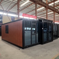 Kits de maisons modulaires préfabriquées en conteneurs, unités d'habitation complémentaires (ADU), maisons compactes, avec chambre extensible, en panneaux sandwich d'acier, design moderne, pour écoles