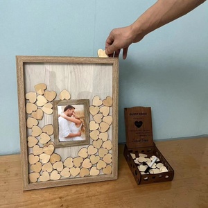 Nhà máy trên bán gỗ màu đám cưới của khách cuốn sách thay thế Drop Top khung với trái tim cho đám cưới lễ kỷ niệm - Product Image 3